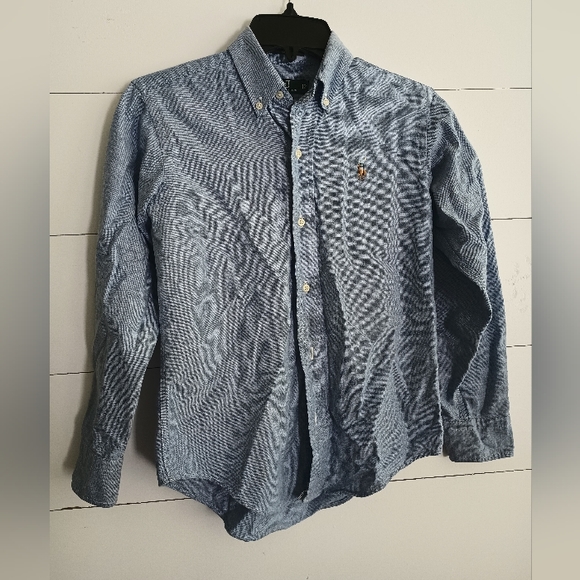 Polo by Ralph Lauren boys 12 blue button up shirt like new - Picture 1 of 8